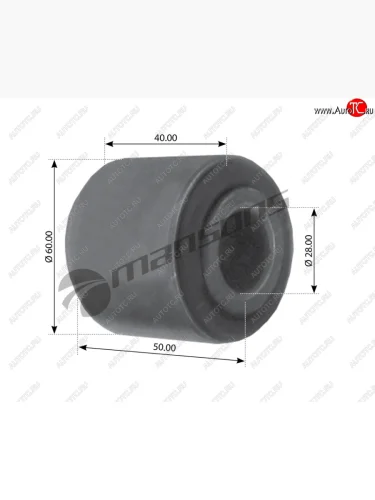 Сайлентблок IVECO EuroCargo,TurboTech,TurboStar стабилизатора заднего (28x60x50) MANSONS MANSONS 790.111 MANSONS 790.111