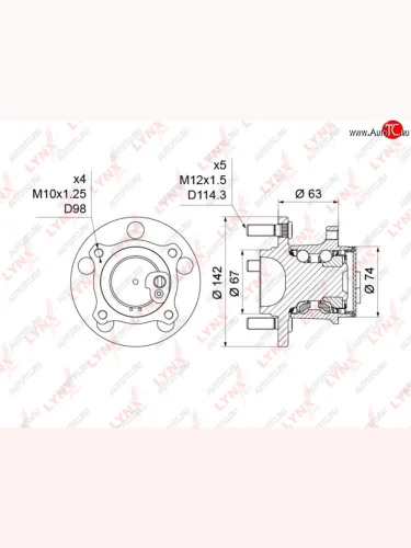 Ступица MAZDA 3 (04-09) задняя LYNX LYNX wh1214