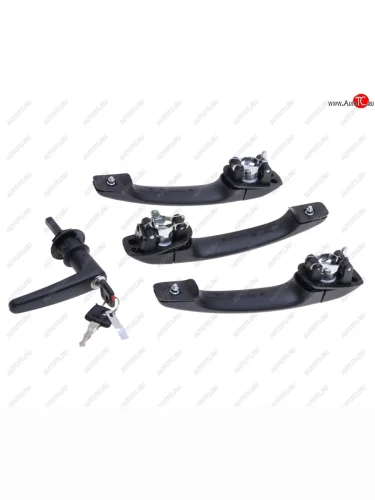 Ручка УАЗ-3741 двери наружная в сборе НО ЕВРО комплект 4шт. (единый ключ) АККОМ АККОМ 3741-6105149