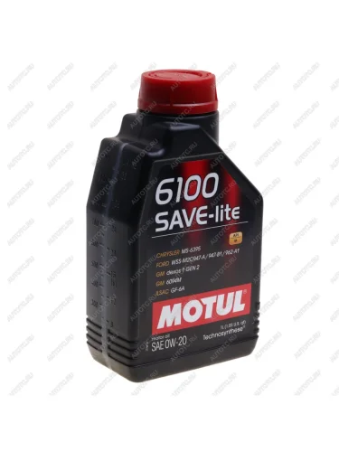 Масло моторное 6100 SAVE-LITE 0W20 синт. 1л MOTUL MOTUL 108002