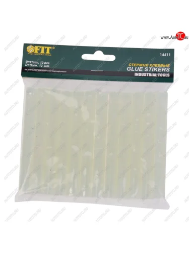 Стержень клеевой 11х100мм 12шт. прозрачные,по стеклу и пластику FIT FIT 14411