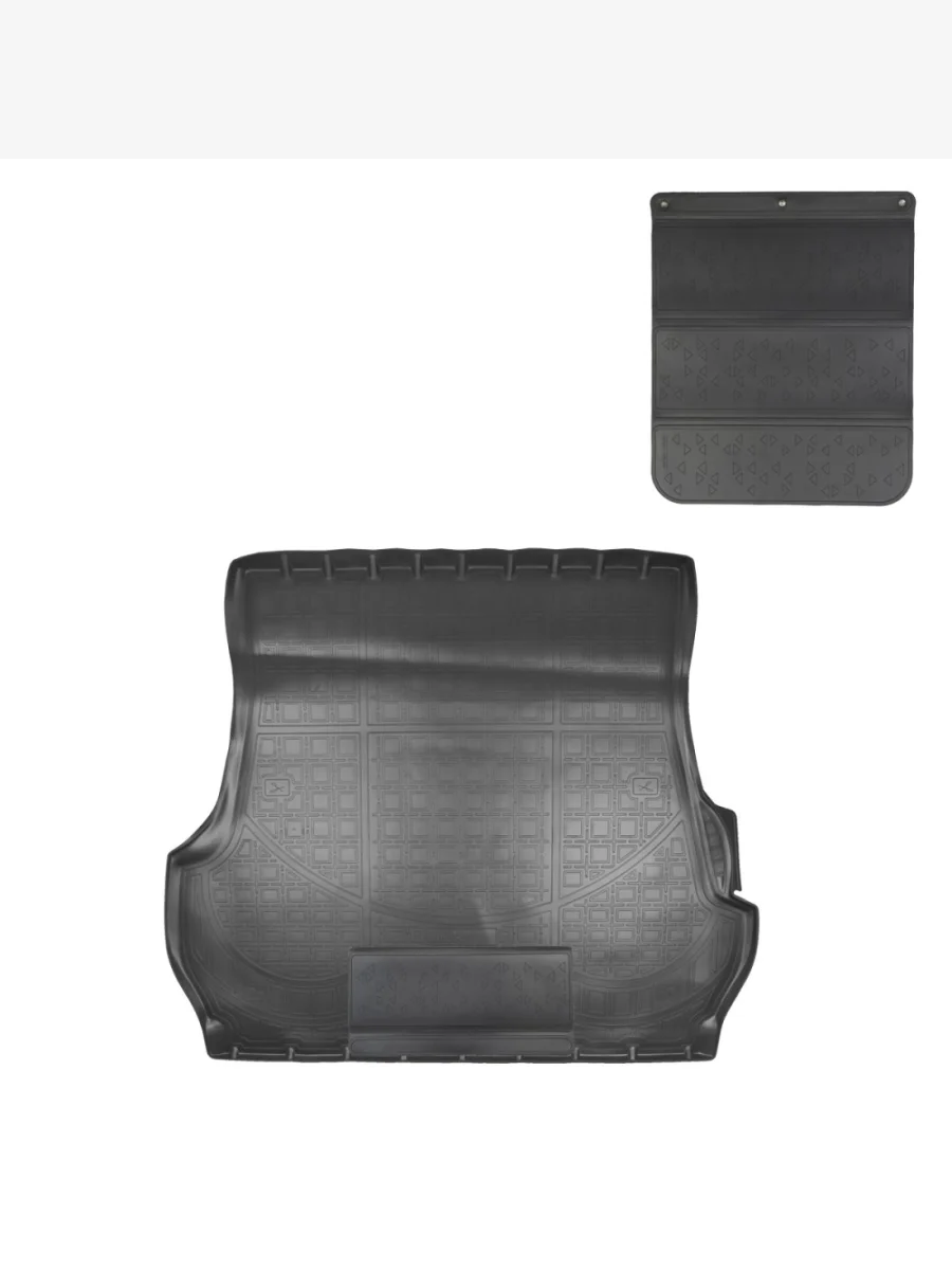 Коврик в багажное отделение с защитным фартуком (5 мест) Norplast Unidec Toyota Land Cruiser 200 дорестайлинг (2007-2012) (черный)  в Воронеже Воронежской области