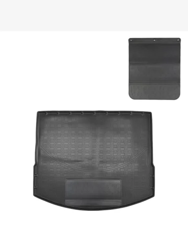 Коврик в багажное отделение с защитным фартуком Norplast Unidec (черный) Haval F7  дорестайлинг (2018-2022)