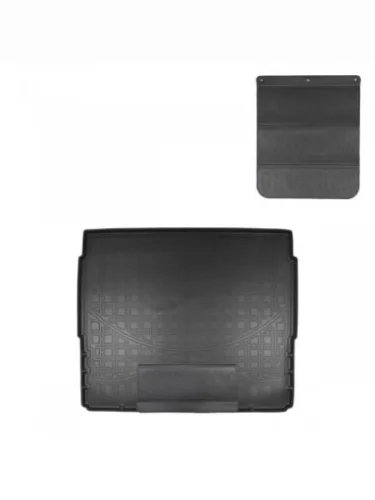 Коврик в багажное отделение с защитным фартуком Norplast Unidec (черный) Peugeot 3008 2 C1A,C2A доресайлинг (2016-2020)