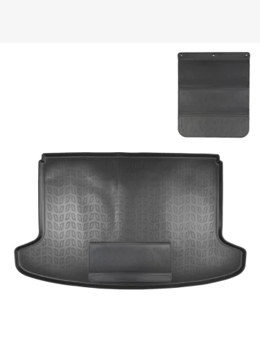 Коврик в багажное отделение с защитным фартуком Norplast Unidec (черный) Changan CS35 Plus дорестайлинг (2018-2022)