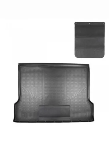 Коврик в багажное отделение с защитным фартуком Norplast Unidec (черный) Уаз Патриот 3163 5-дв. 1-ый рестайлинг (2014-2016)