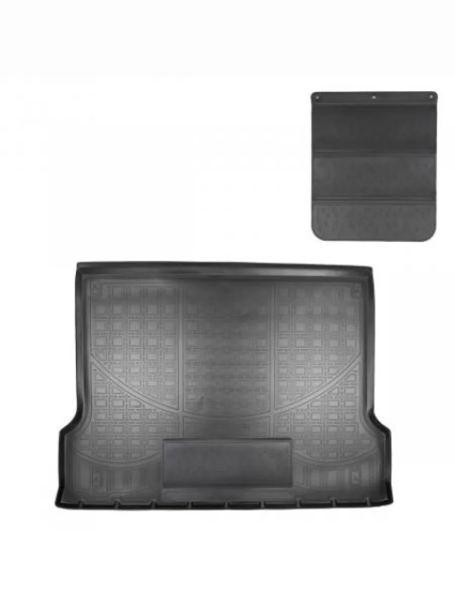 Коврик в багажное отделение с защитным фартуком Norplast Unidec Уаз Патриот 3163 5-дв. 1-ый рестайлинг (2014-2016) (черный)  в Керчи Республика Крым