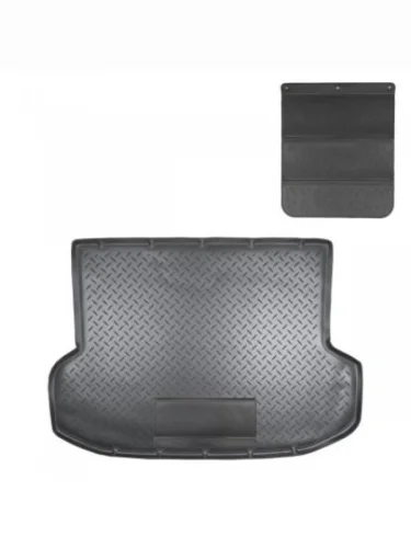Коврик в багажное отделение с защитным фартуком Norplast Unidec (черный) Hyundai IX35 LM дорестайлинг (2009-2013)