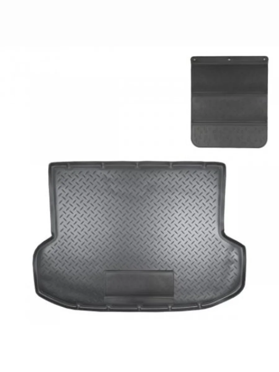 Коврик в багажное отделение с защитным фартуком Norplast Unidec Hyundai IX35 LM дорестайлинг (2009-2013) (черный)  в Самаре Самарской области