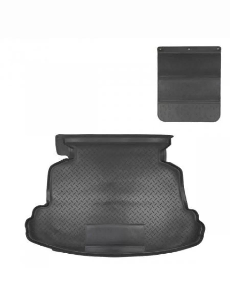 Коврик в багажное отделение с защитным фартуком Norplast Unidec Toyota Corolla E120 седан рестайлинг (2004-2007) (черный)  в Керчи Республика Крым