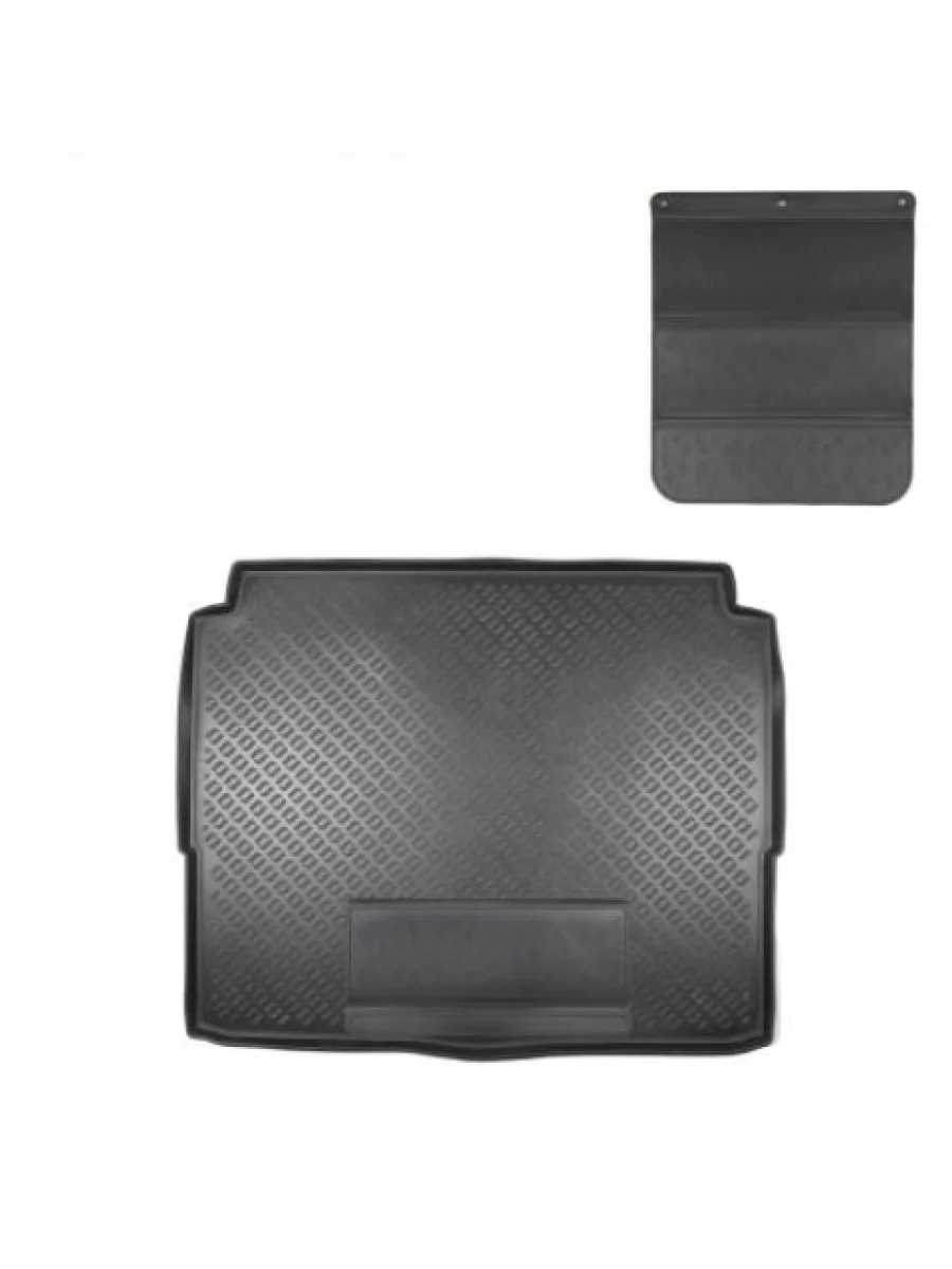 Коврик в багажное отделение с защитным фартуком Norplast Unidec CITROEN C5 Aircross доресталийнг (2017-2022) (черный)  в Керчи Республика Крым
