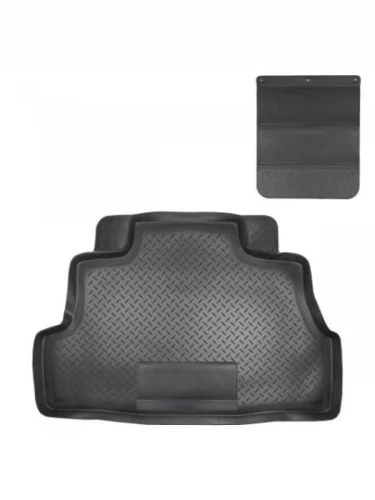 Коврик в багажное отделение с защитным фартуком Norplast Unidec (черный) Nissan Almera Classic B10 седан (2006-2013)