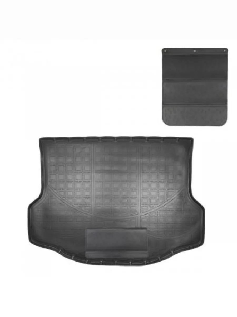 Коврик в багажное отделение с защитным фартуком (с докаткой) Norplast Unidec Toyota RAV4 XA40 5 дв. дорестайлинг (2012-2015) (черный)  в Самаре Самарской области