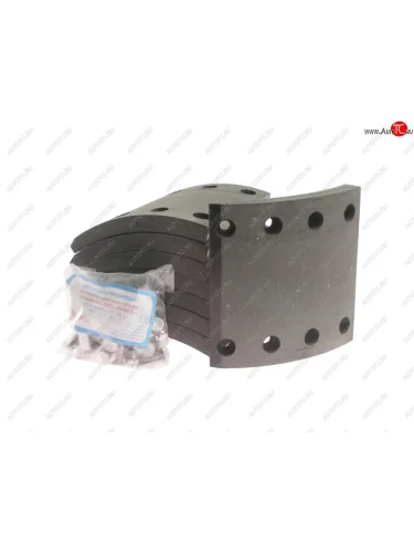 Накладка тормозной колодки МАЗ-4370 задней сверленая расточен. комплект 8шт. с заклепками БзАТИ БзАТИ 4370-3502105