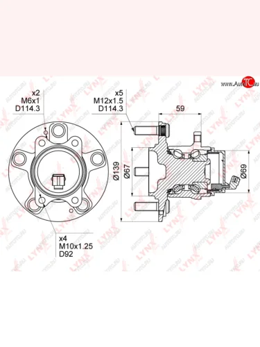 Ступица HYUNDAI ix20 (15-) колеса заднего (АБС) LYNX LYNX wh1381