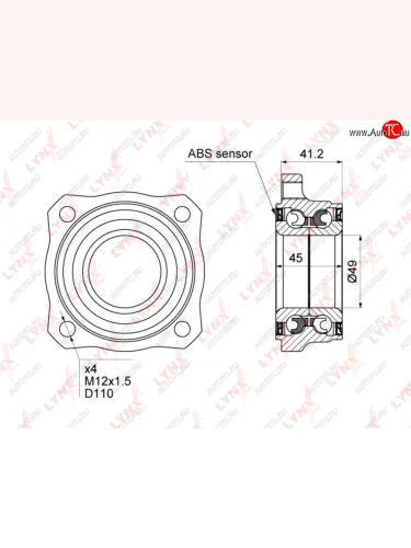 Ступица BMW X3 (F25) задняя с подшипником LYNX LYNX wb1478