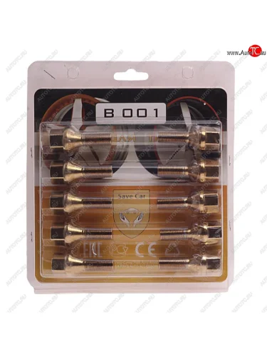 Болт колеса М12х1.25х28 конус головка 19мм золото 20шт. SAVE CAR SAVE CAR 201060