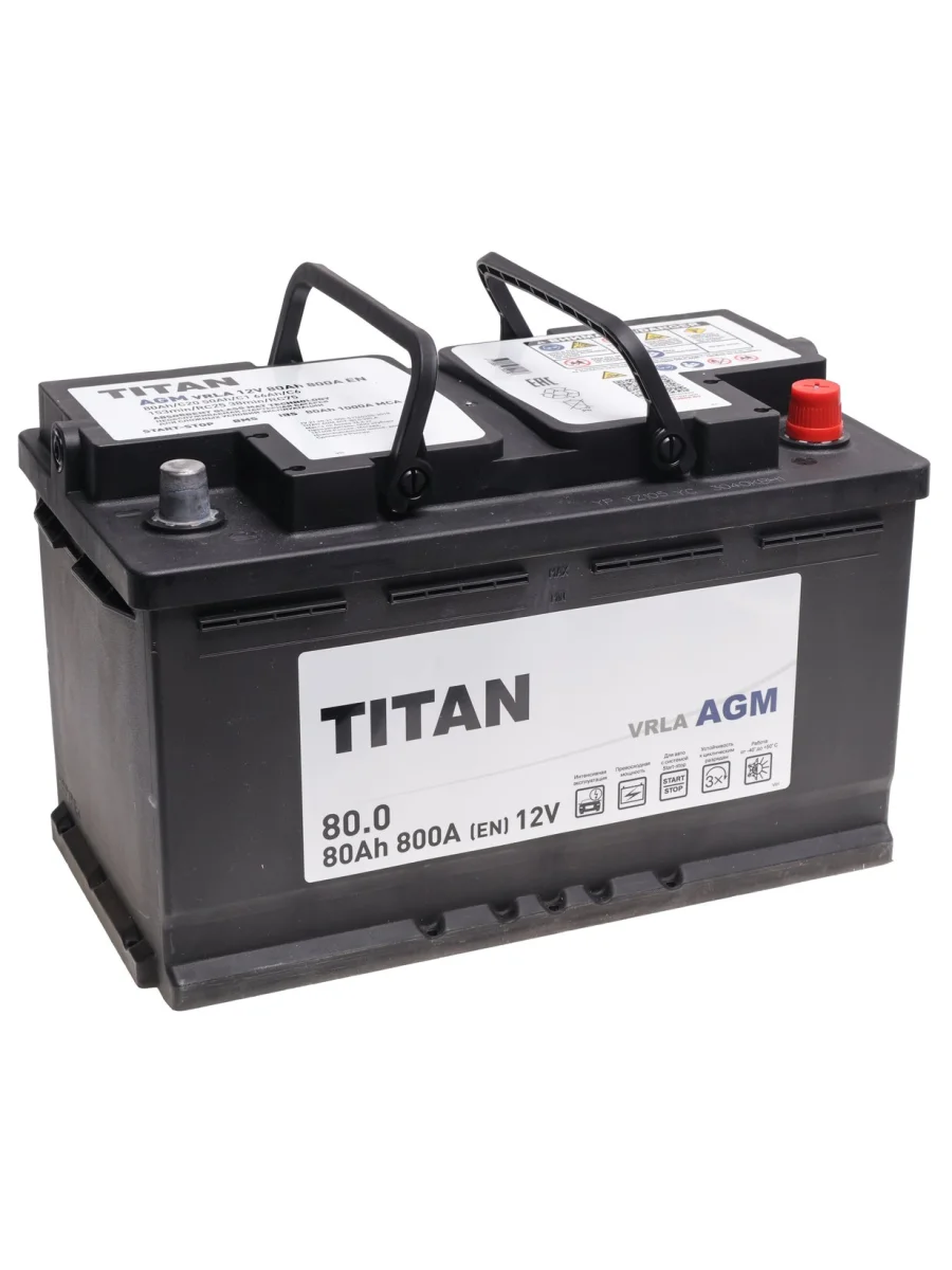 Аккумулятор ТИТАН AGM 80Ач обратная полярность ТИТАН 6ст80(0)  в Самаре Самарской области