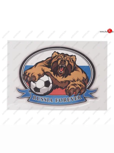 Наклейка виниловая вырезанная RUS-флаг медведь forever 10х14см полноцветная AUTOSTICKERS AUTOSTICKERS 06812
