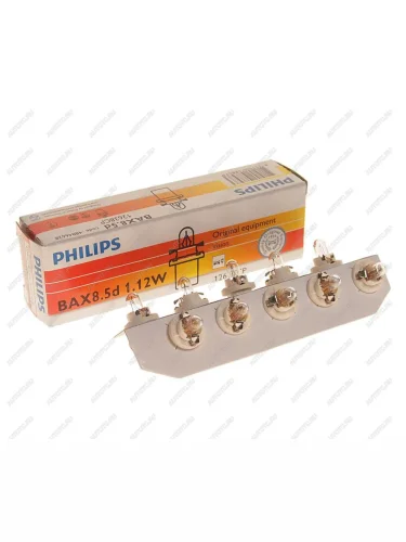 Лампа 12V 1.2W BAX8.5d белый патрон PHILIPS PHILIPS 12638cp