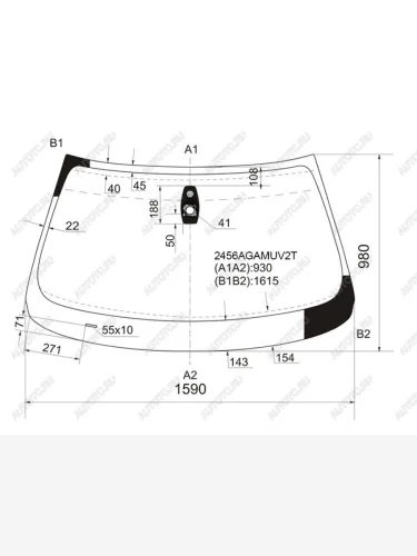 Стекло лобовое (датчик дождя, проекция) FUYAO (зеленое) BMW X6 E71 рестайлинг (2012-2014)