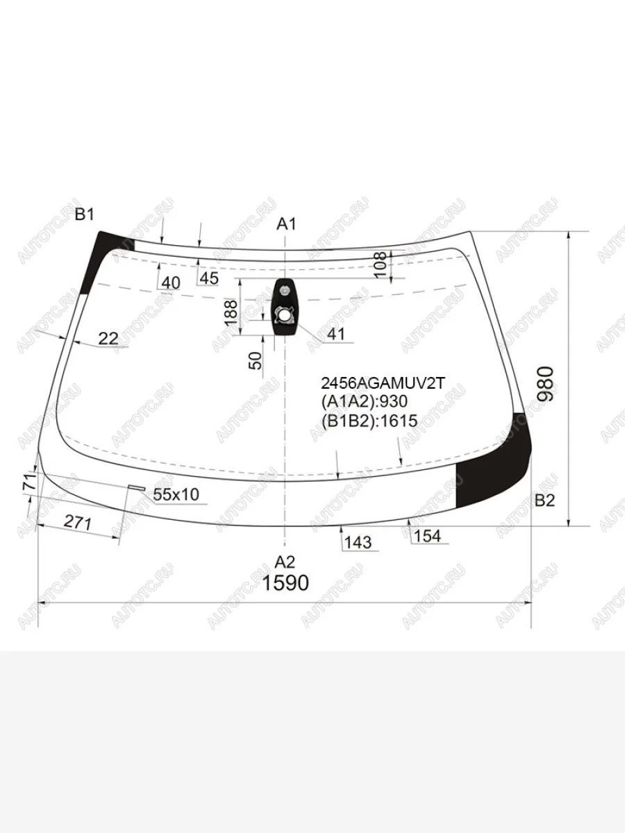 Стекло лобовое (датчик дождя, проекция) FUYAO  BMW X6 (2008-2014) E71 (зеленое)  в Воронеже Воронежской области
