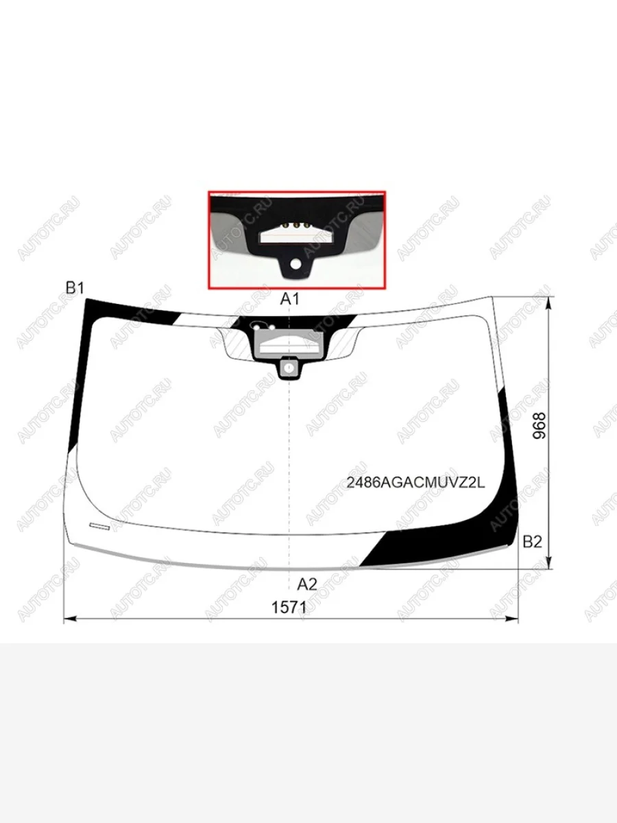 Стекло лобовое (три камеры, датчик дождя, молдинг) FUYAO  BMW 6 серия (2020-2023) G32 (зеленое)  в Керчи Республика Крым