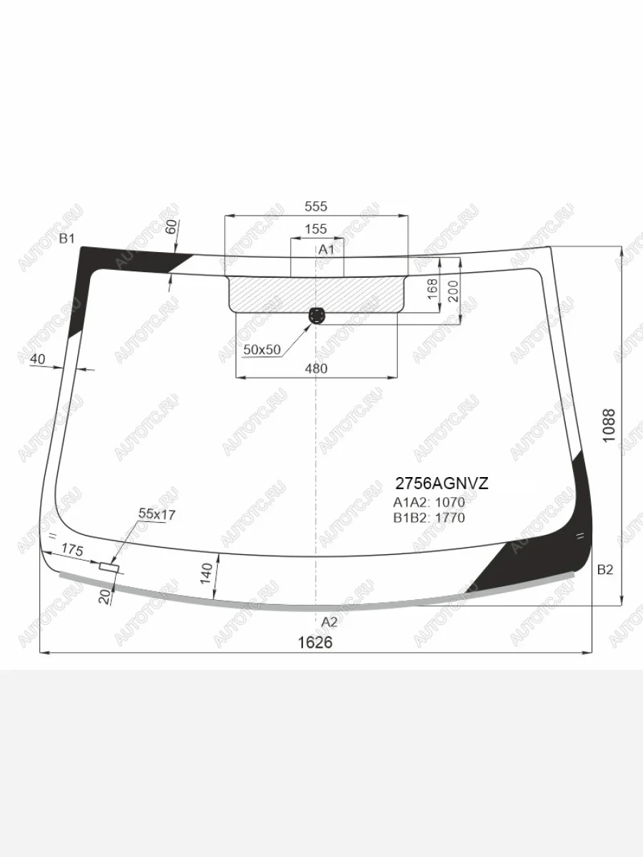 Стекло лобовое (молдинг) FUYAO CITROEN Jumpy (2016-2022) (зеленое)  в Керчи Республика Крым