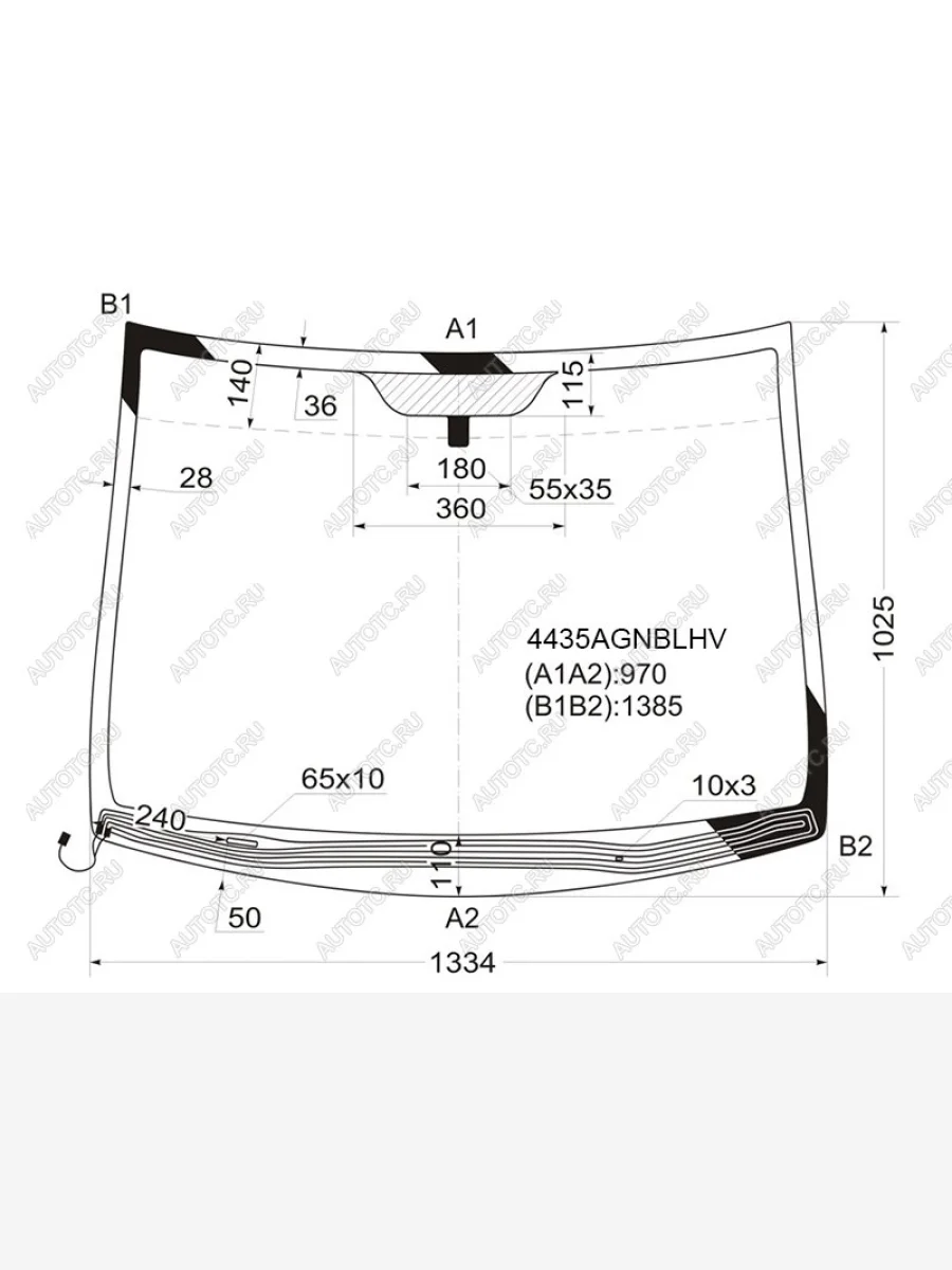 Стекло лобовое (обогрев щеток) FUYAO Hyundai IX20 JC дорестайлинг (2010-2020) (зеленое)  в Перми Пермском крае