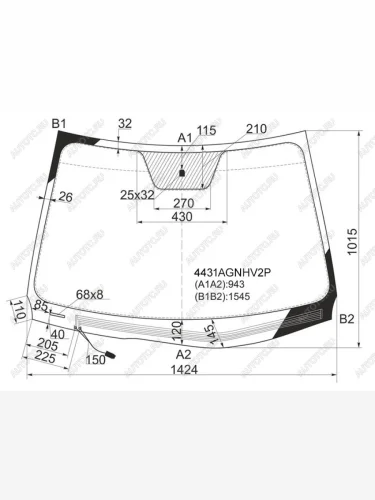 Стекло лобовое (Обогрев щеток) Kia Ceed 10-12 FUYAO 4431AGNHV2P