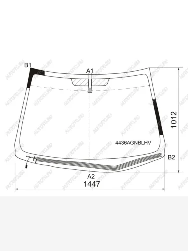 Стекло лобовое (обогрев щеток) FUYAO (зеленое) KIA Forte 1 TD хэтчбек 5 дв. (2008-2013)