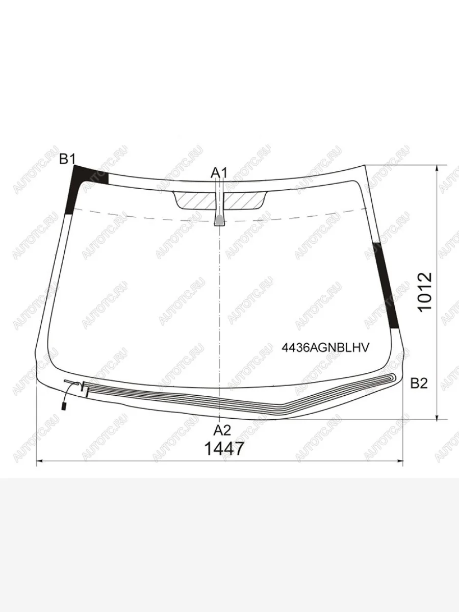 Стекло лобовое (обогрев щеток) FUYAO KIA Cerato 2 TD седан (2008-2013) (зеленое)  в Керчи Республика Крым