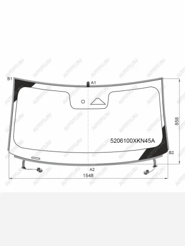 Стекло лобовое (обогрев полный, датчик дождя, молдинг) FUYAO (зеленое) Haval Dargo (2022-2025)
