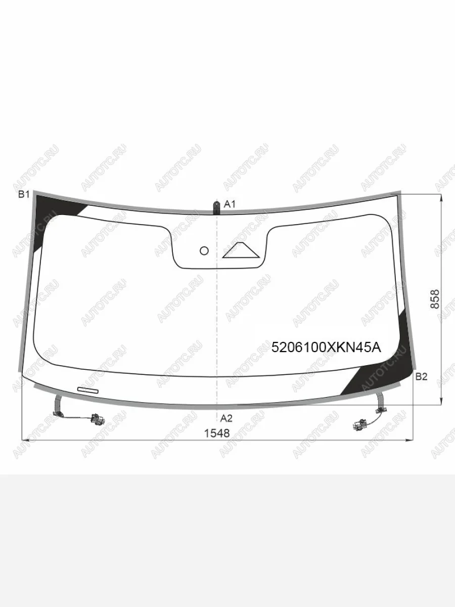 Стекло лобовое (обогрев полный, датчик дождя, молдинг) FUYAO Haval Dargo (2022-2025) (зеленое)  в Керчи Республика Крым