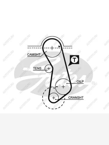 Ремень ГРМ AUDI 100 1.62.0 77-90A80 1.51.62.01.8 72-96VW PASSAT 1.61.8 88-97GOLF 1.61.8 83- GATES 5016