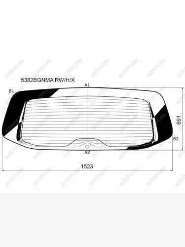 Стекло заднее (Цвет зеленый Обогрев) Mercedes-Benz V-Class 14- XYG 5382BGNMA RW/H/X