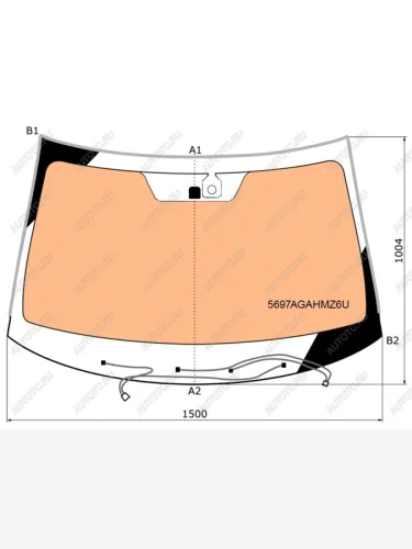 Стекло лобовое (обогрев полный, датчик дождя, молдинг) AGC (зеленое) Mitsubishi Outlander GF 3-ий рестайлинг (2018-2022)