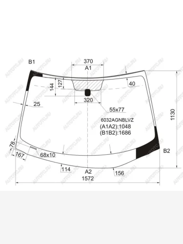 Стекло лобовое (Молдинг) Nissan Murano 02-08 FUYAO 6032AGNBLVZ
