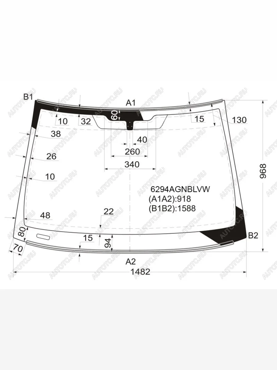 Стекло лобовое (молдинг) FUYAO Opel Vectra C седан рестайлинг (2005-2008) (зеленое)  в Перми Пермском крае
