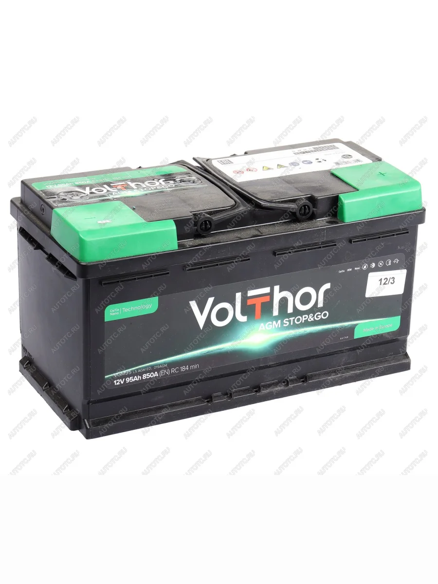 Аккумулятор VOLTHOR AGM 95Ач обратная полярность VOLTHOR 6ст95(0)  в Самаре Самарской области
