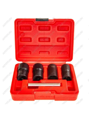 Набор головок для поврежденных болтов и гаек 12 17-22мм 5 предметов в кейсе ЭВРИКА ЭВРИКА er-86139
