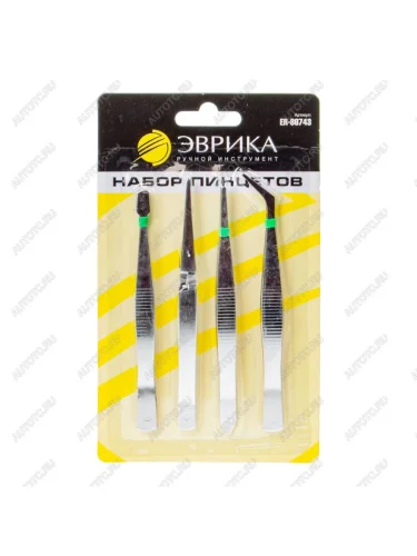 Набор пинцетов 4 предмета ЭВРИКА ЭВРИКА er-86743