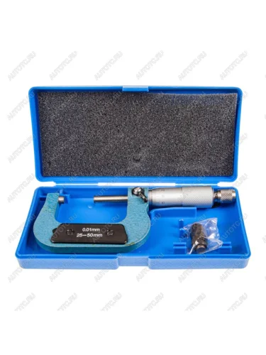 Микрометр 25-50мм 0.01мм в футляре ЭВРИКА ЭВРИКА er-02550