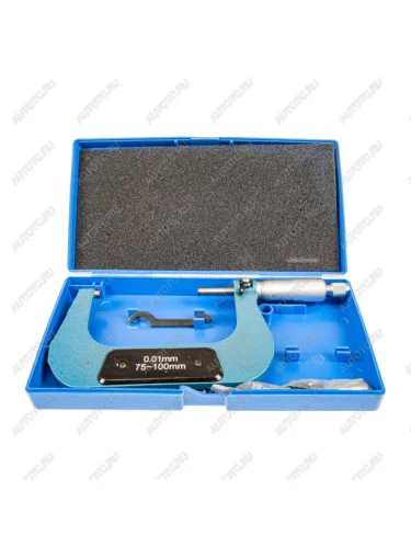 Микрометр 75-100мм 0.01мм в футляре ЭВРИКА ЭВРИКА er-75100