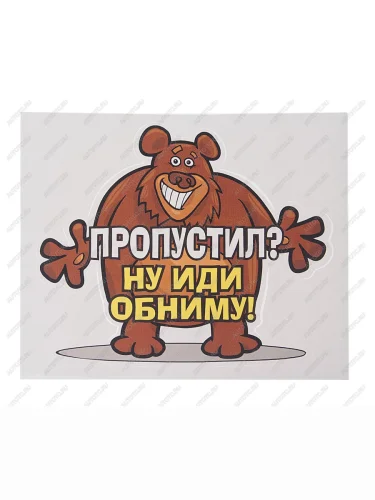 Наклейка виниловая вырезанная Пропустил? (медведь) 15.5х13см AUTOSTICKERS AUTOSTICKERS 07679