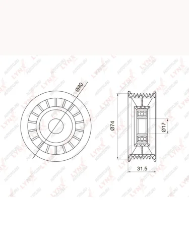 Ролик приводного ремня HONDA Accord (08-),Civic 4D,5D,CR-V обводной LYNX LYNX pb7013