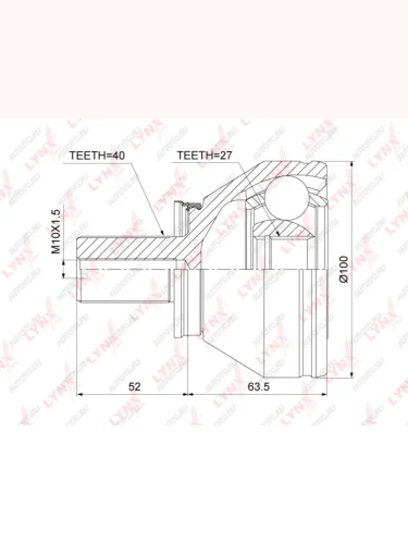 ШРУС наружный VOLVO S60 (10-),S80 (07-) комплект LYNX LYNX co3832