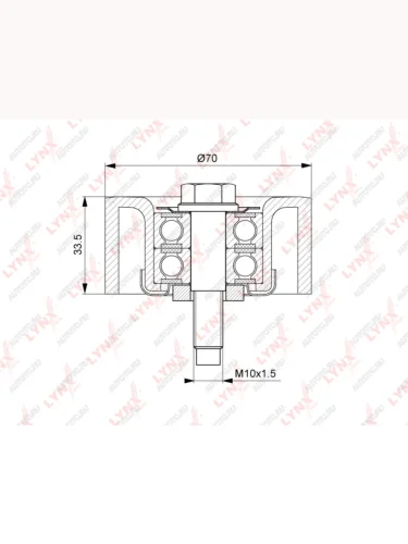 Ролик приводного ремня NISSAN Navara (04-),Pathfinder (05-) натяжителя ГУРа LYNX LYNX pb7044
