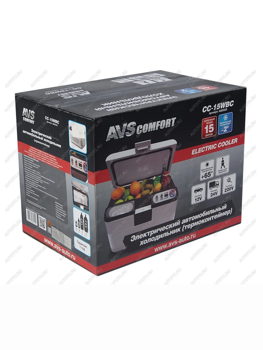 Автохолодильник 15л 41х29х29см с программным управлением от +65 до -2 12/220V вес 8кг СС-15WBC AVS AVS a80552s AVS a80552s  с доставкой в г. Самара