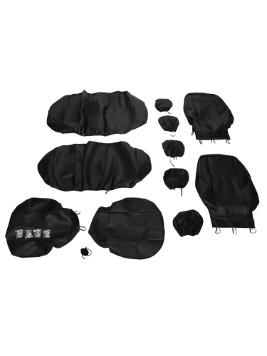 Авточехлы универсальные экокожа черные (11 предм.) Ranger Leather CARFASHION CARFASHION 11213